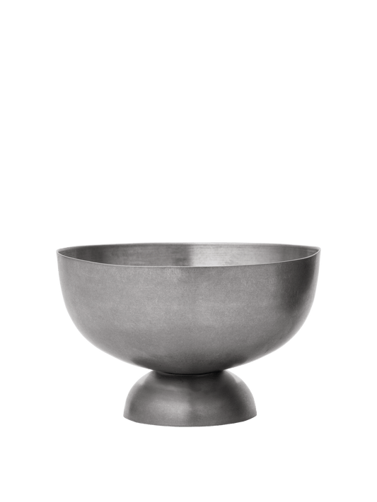 Vinkjøler Tumbled Champagne Cooler fra ferm LIVING sett fra siden, med tromlet stål-finish