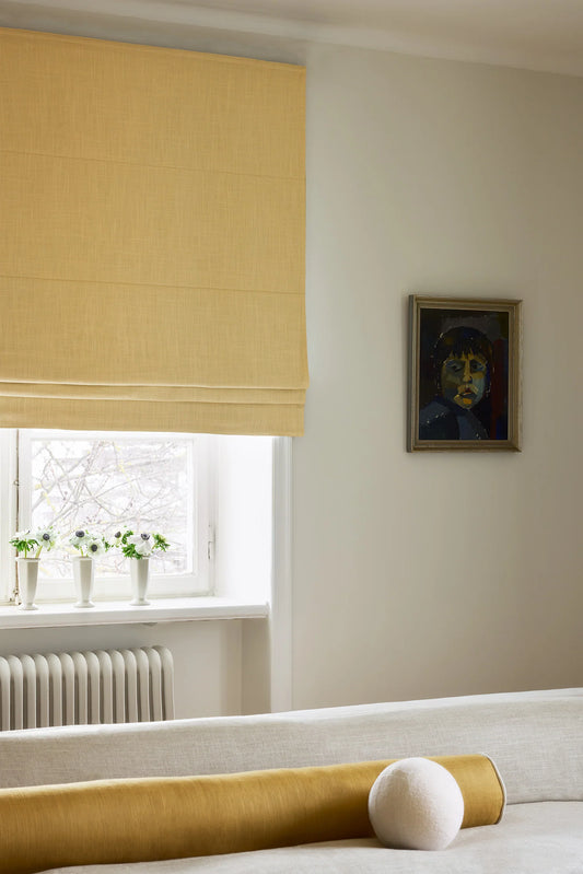 Liftgardin vevd lin mørkleggende fra Gotain i fargen Havregul