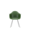 Spisestol Eames Plastic Armchair RE DAX fra Vitra, med ben i krom og grønt sete (Forest)