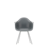Spisestol Eames Plastic Armchair RE DAX fra Vitra, med ben i krom og grått sete (Granite grey)