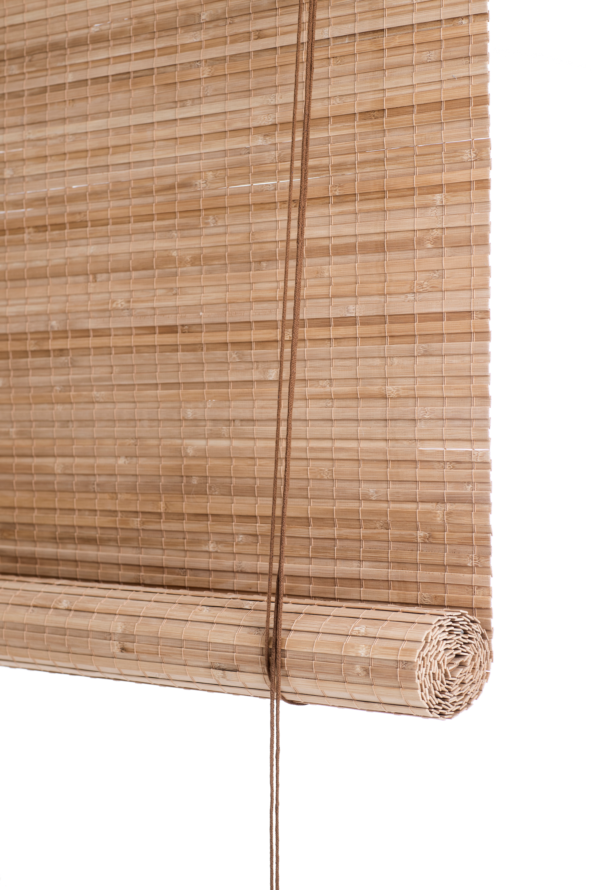 Rullegardin heldekkende bambus brun, B: 75 cm x H: 128 cm (må hentes. –  OsloDeco