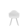 Spisestol Eames Plastic Armchair RE DAX fra Vitra, med ben i krom og hvitt sete (Cotton white)
