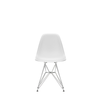 Spisestol Eames Plastic Side Chair RE DSR fra Vitra med kromfarget understell og hvitt sete (85 Cotton white).