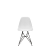 Spisestol Eames Plastic Side Chair RE DSR fra Vitra med svart understell og hvitt sete (85 Cotton white).
