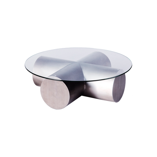 Sofabord i glass og metall: Sofabord Cross Sofa Table fra Dusty Deco