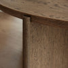Sofabordet Cling Coffee Table fra Northern  i røkt eik. Den vakre sammenføyningen mellom bordplate og understell er en nydelig detalj.