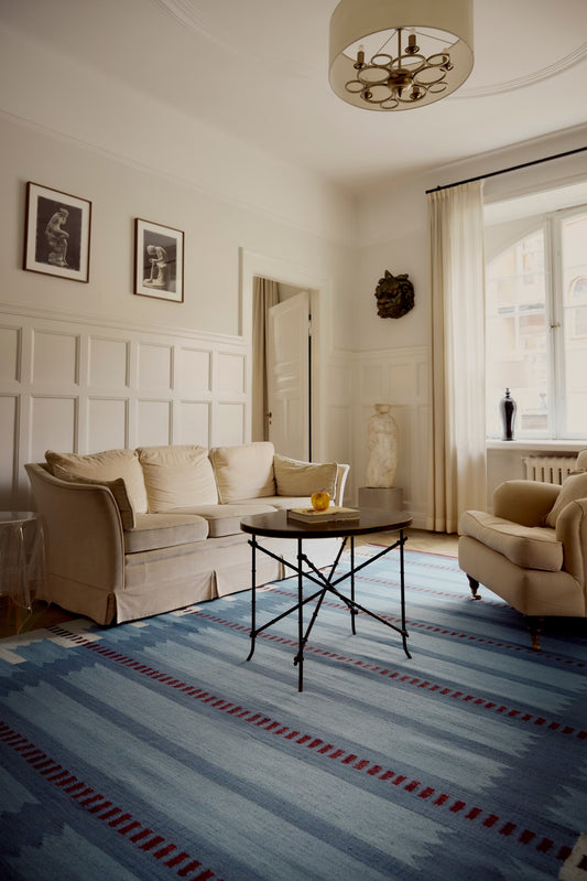 Teppe Röllakan fra Layered, Iris Petrol