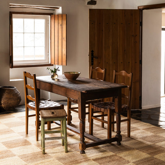 Teppe Sicilian Jute fra Layered i gult og brunt rutemønster/ Daffodil.