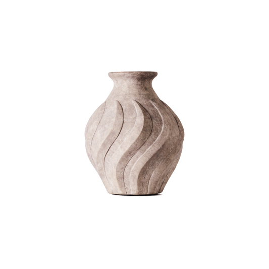 Liten Vase Swirl i Grey/ Beige fra Dusty Deco.