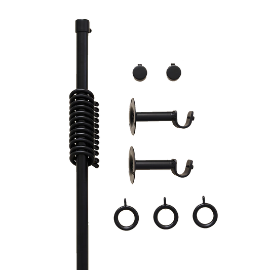 Gardinstang på mål fra Gotain med sylinderformede endeknotter/ Minimalist i matt svart jern