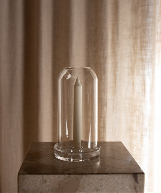 Stormlykt Tindra fra Olsson & Jensen i klart glass til kronelys