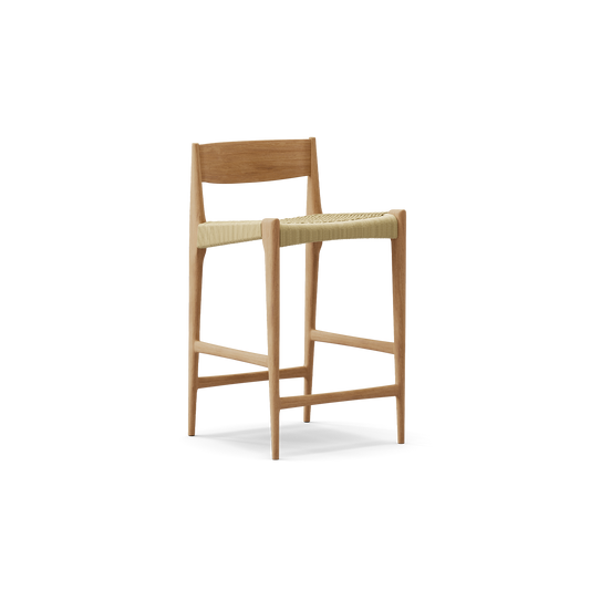 Barkrakk Pia Counter Stool i oljet eik med naturpapirsnor fra dk3.