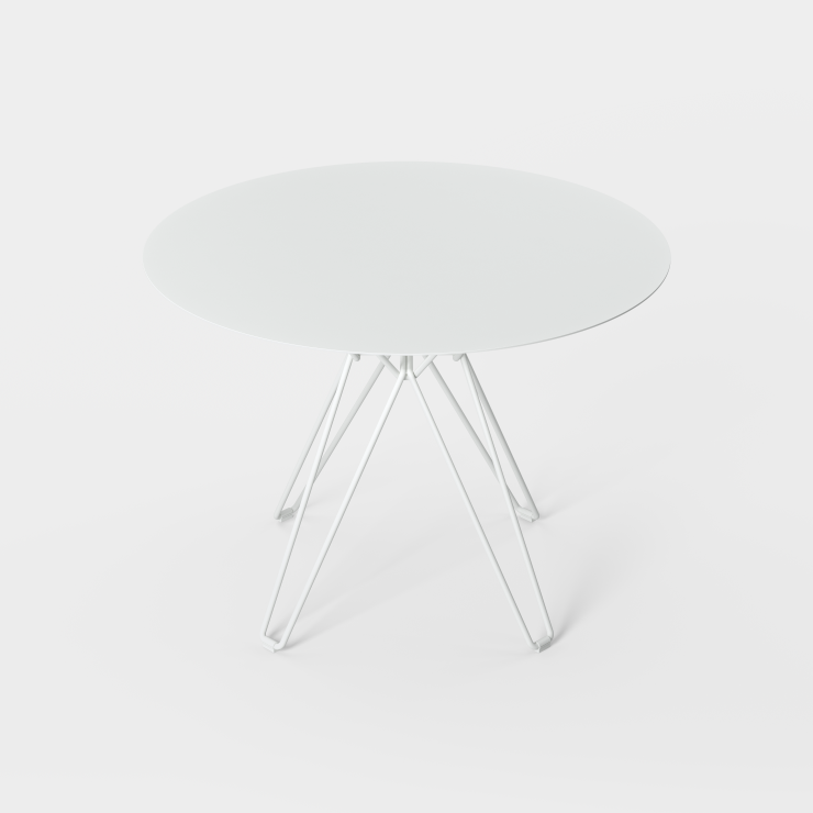 Spisebordet Tio Dining Table Round Ø100 cm fra Massproductions i fargen White. Bordet finnes i mange andre farger.