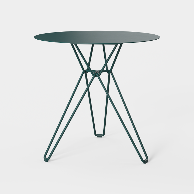Spisebordet Tio Dining Table Ø75 cm fra Massproductions i fargen Blue Green