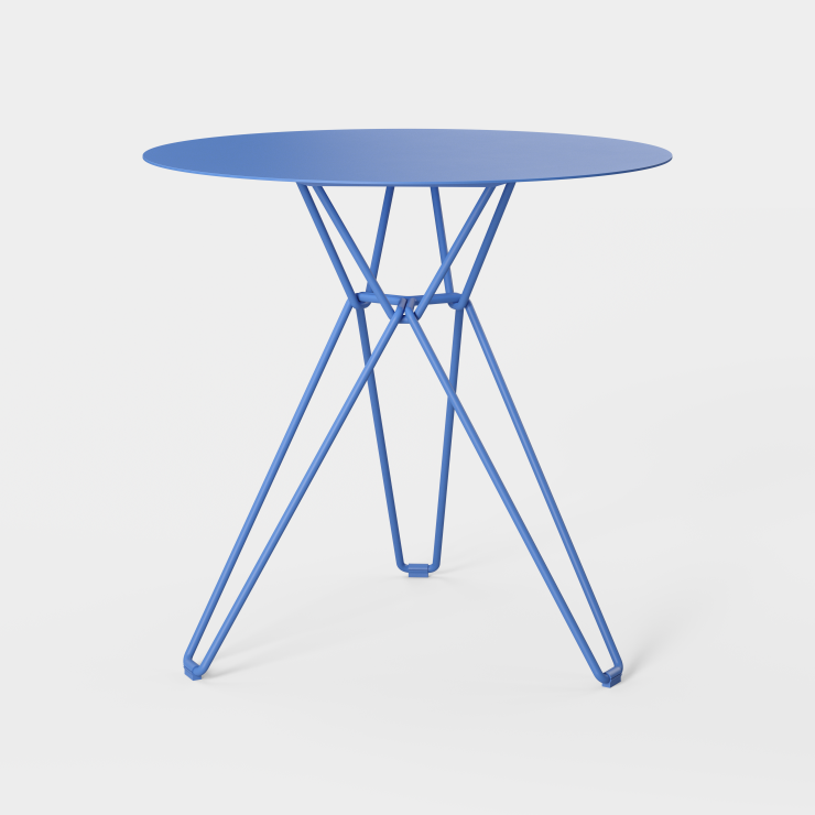 Spisebordet Tio Dining Table Ø75 cm fra Massproductions i fargen Overseas Blue