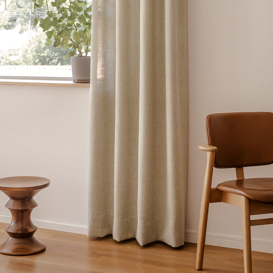 Gardinen vevd linlook Wheat i farge Lysegrønn 01