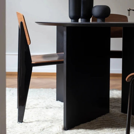 Spisestol Standard svart/valnøtt