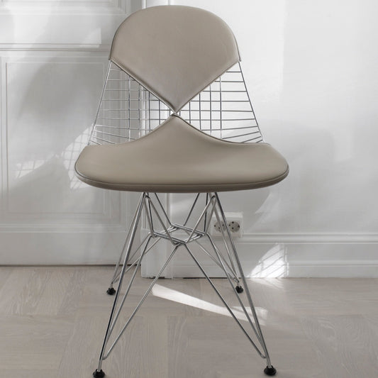 Eames Wire Chair DKR-2 krom med skinn