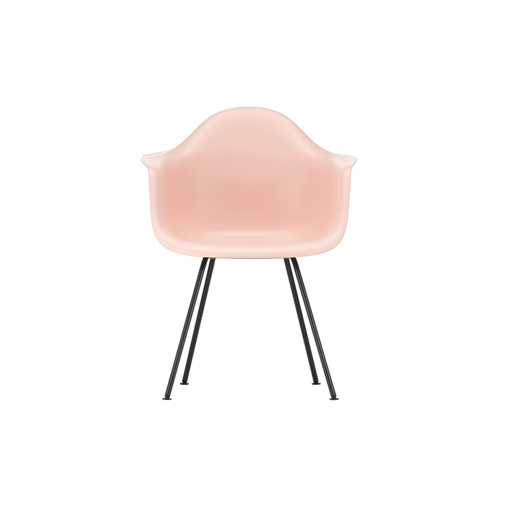 Spisestol Eames Plastic Armchair RE DAX fra Vitra, med svarte ben og blekrosa sete (Pale rose)