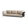Sofaen Can fra Hay, er designet av brødrene Ronan og Erwan Bouroullec. Med denne sofaen ville designduoen redefinere hele konseptet sofa fra noe komplisert og tungt - til noe som er enkelt, praktisk, elegant og komfortabelt. Tekstil på bildet: Ruskin 05