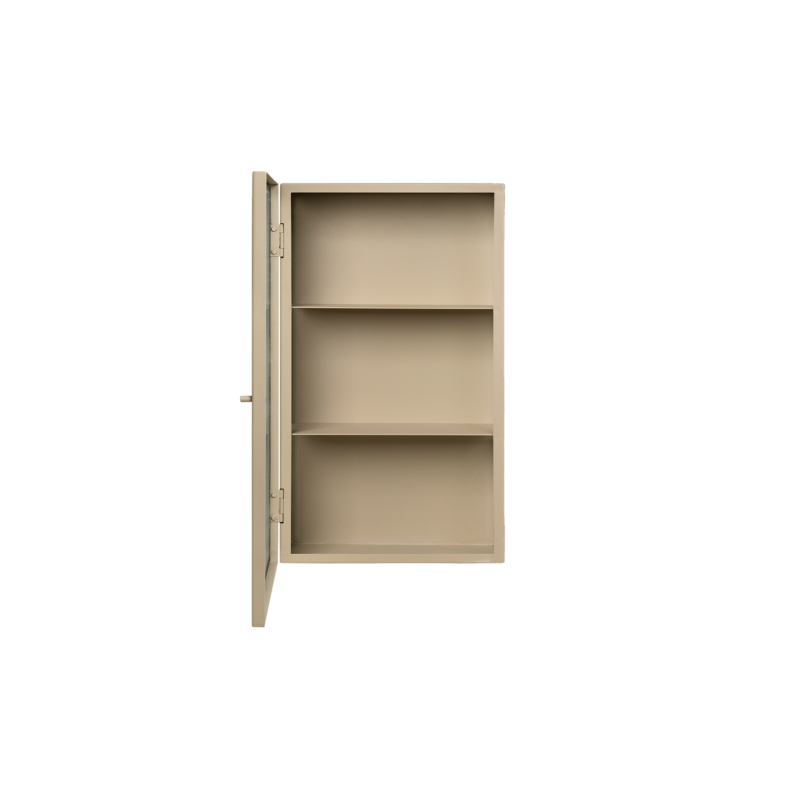 Veggskap Haze Wall Cabinet Rillet Glass fra Ferm Living i beige / Cashmere.