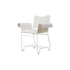 Spisestol Tropique Dining Chair fra Gubi,  hvit med tekstil Leslie Limonta 06, med frynser