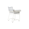 Spisestol Tropique Dining Chair fra Gubi,  hvit med tekstil Leslie Stripe 20, med frynser