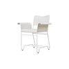 Spisestol Tropique Dining Chair fra Gubi, hvit med tekstil Leslie Limonta 06, uten frynser