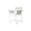 Spisestol Tropique Dining Chair fra Gubi,  hvit med tekstil Leslie Stripe 20, uten frynser