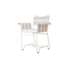 Spisestol Tropique Dining Chair fra Gubi,  hvit med tekstil Leslie Stripe 40, uten frynser