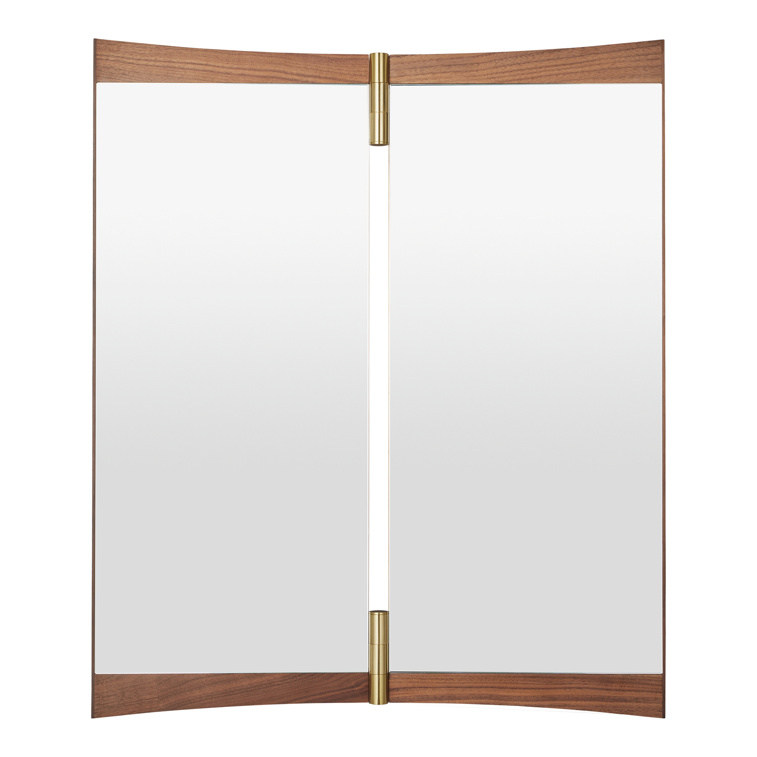 Vanity Mirror 2 fra Gubi. Det ene speilpanelet kan roteres. Dermed kan du også lukke speilet ved behov.