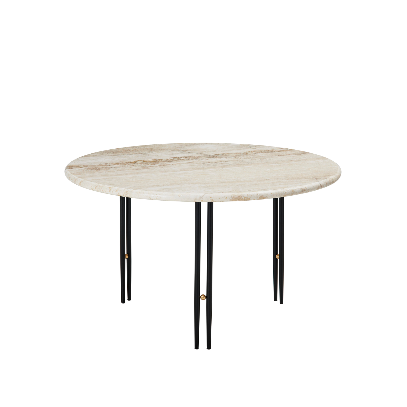 Sofabord IOI Ø70 cm fra Gubi med svarte ben.