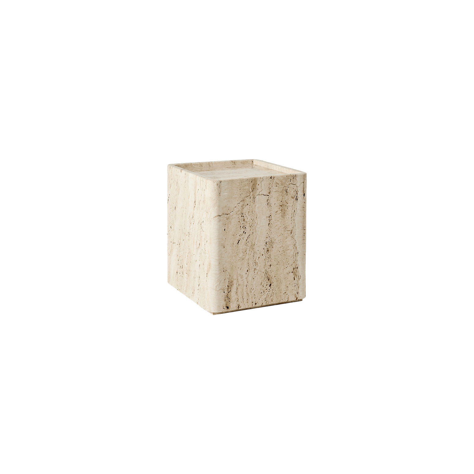Sidebord Pietra fra Gubi i hvit travertin (Neutral White).