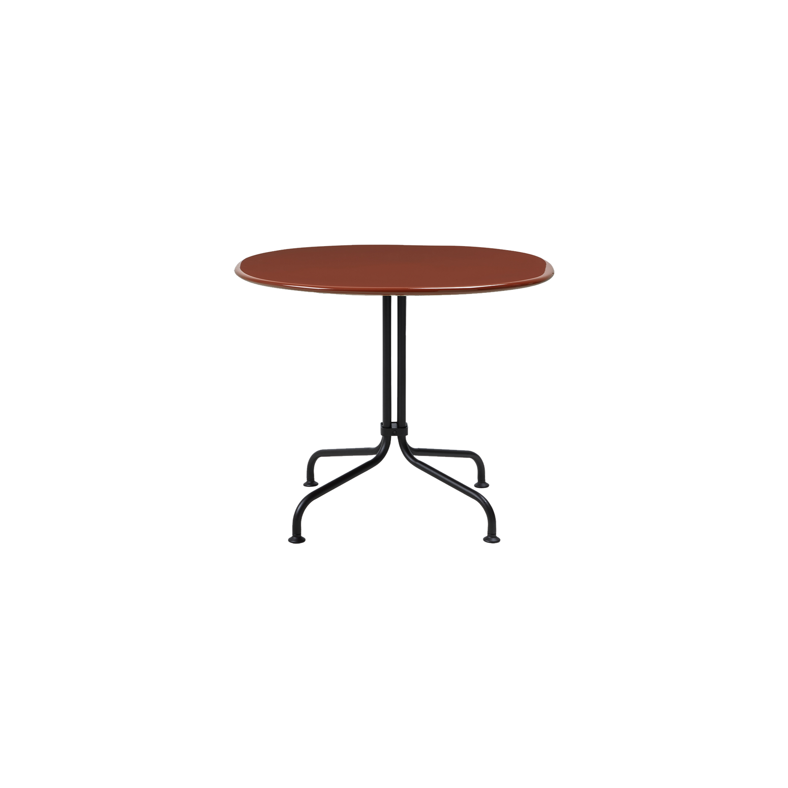 Kafébordet Carmel Bistro Lounge Table fra Gubi i rød/Rock Red.