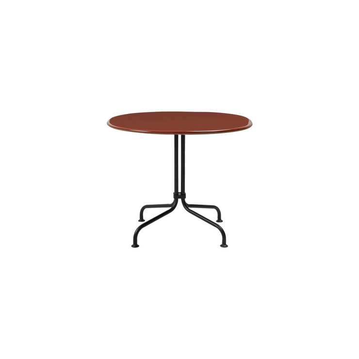 Kafébordet Carmel Bistro Lounge Table fra Gubi i rød/Rock Red.