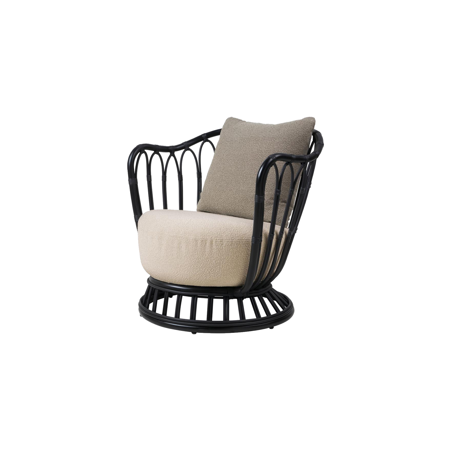 Lenestol Grace Outdoor Lounge Chair fra Gubi i sort pulverlakkert aluminium/Black.