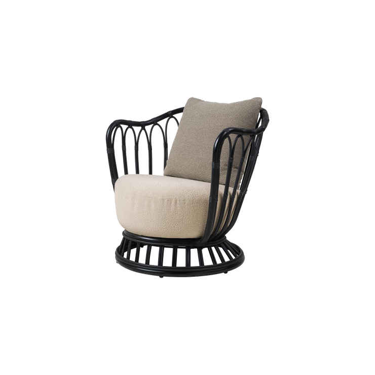 Lenestol Grace Outdoor Lounge Chair fra Gubi i sort pulverlakkert aluminium/Black.
