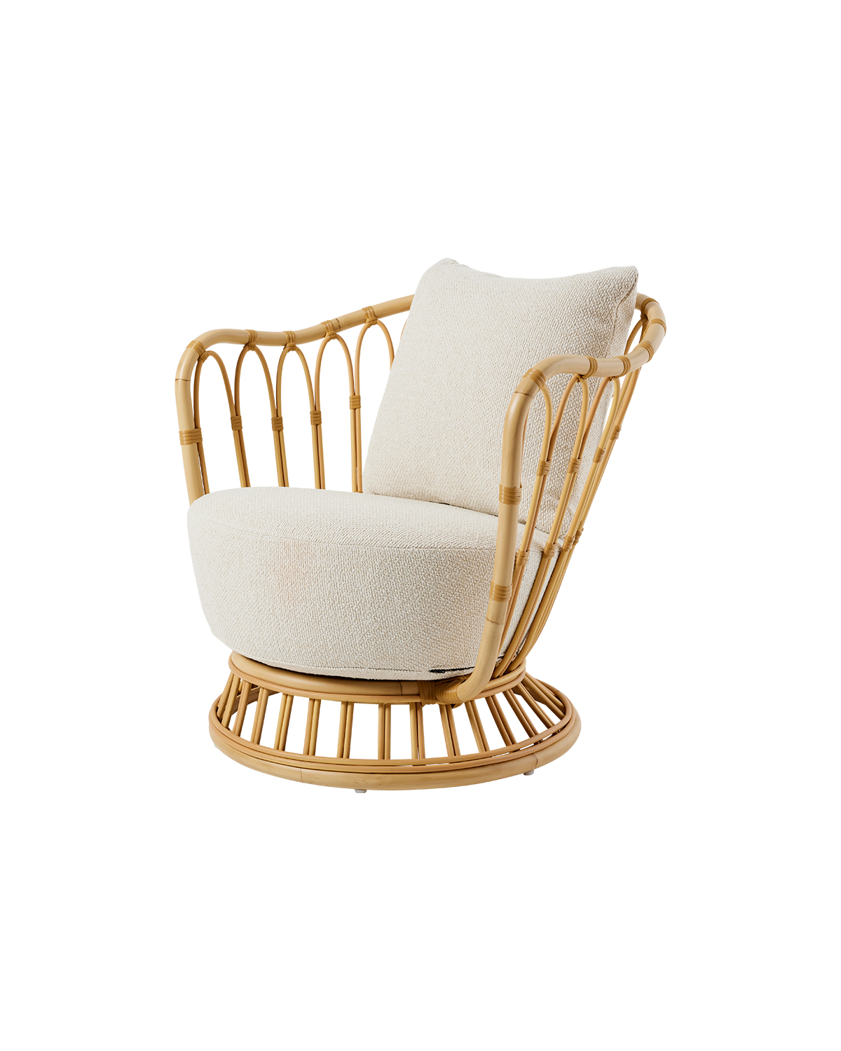 Lenestol Grace Outdoor Lounge Chair fra Gubi i naturfarget pulverlakkert aluminium/Natural Tone.