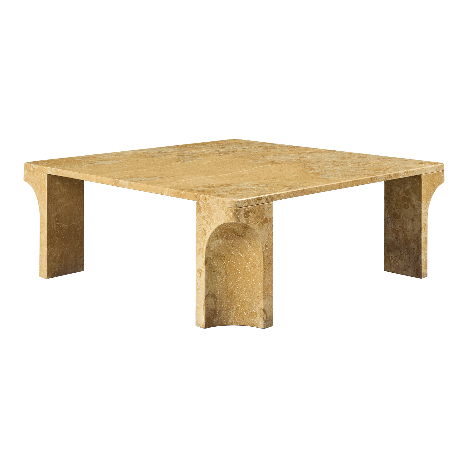 Sofabord Doric Coffee Table 80 x 80 cm, Honey Amber Marble
