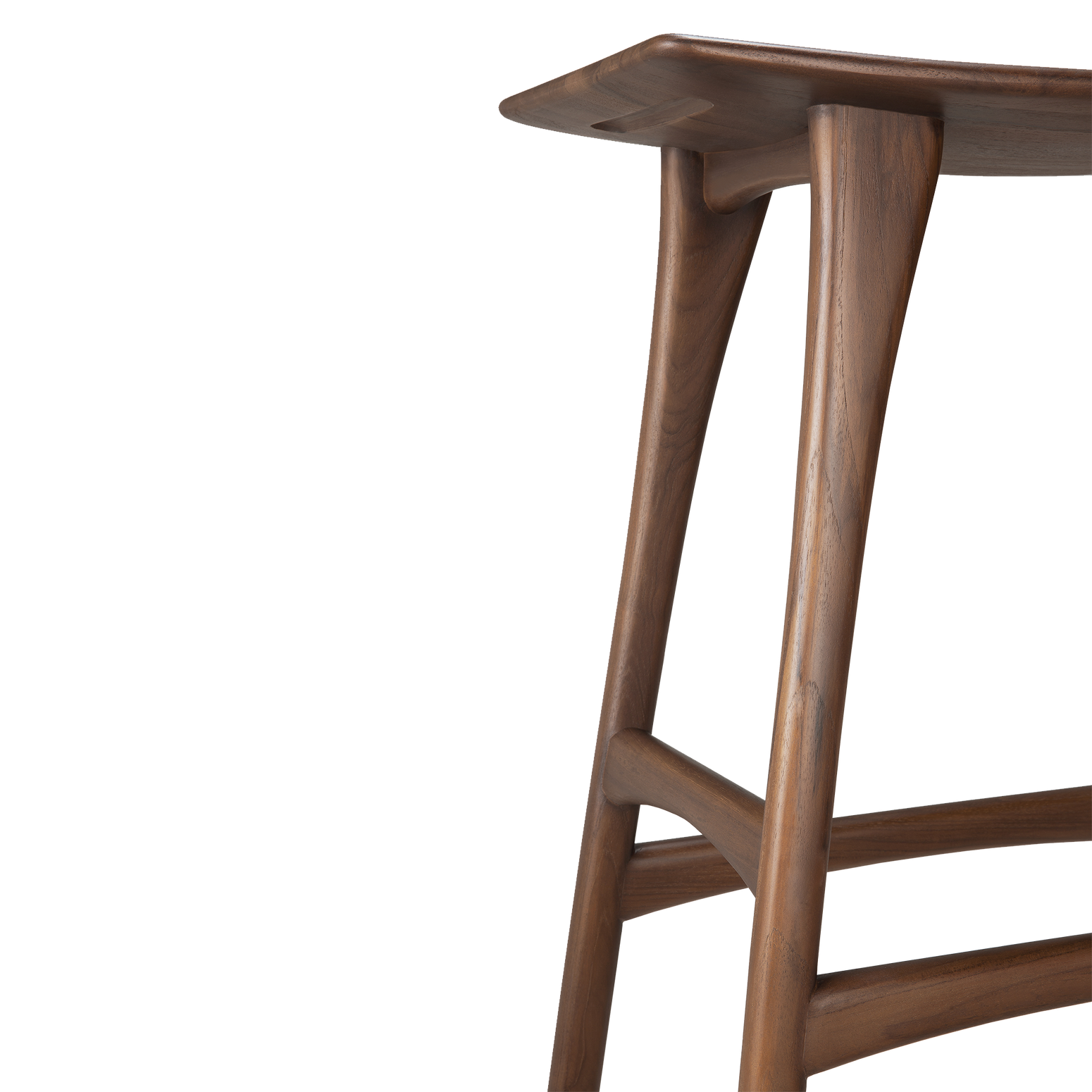Barkrakk Osso Counter Stool (H67 cm) i brunlakkert teak/brown teak fra Ethnicraft.