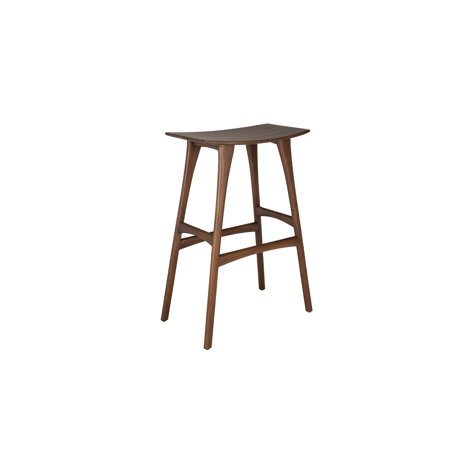 Barkrakk Osso Bar Stool (H80 cm) i brunlakkert teak/brown teak fra Ethnicraft 