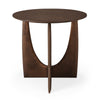Sidebordet Geometric Side Table fra Ethnicraft i brunlakkert teak
