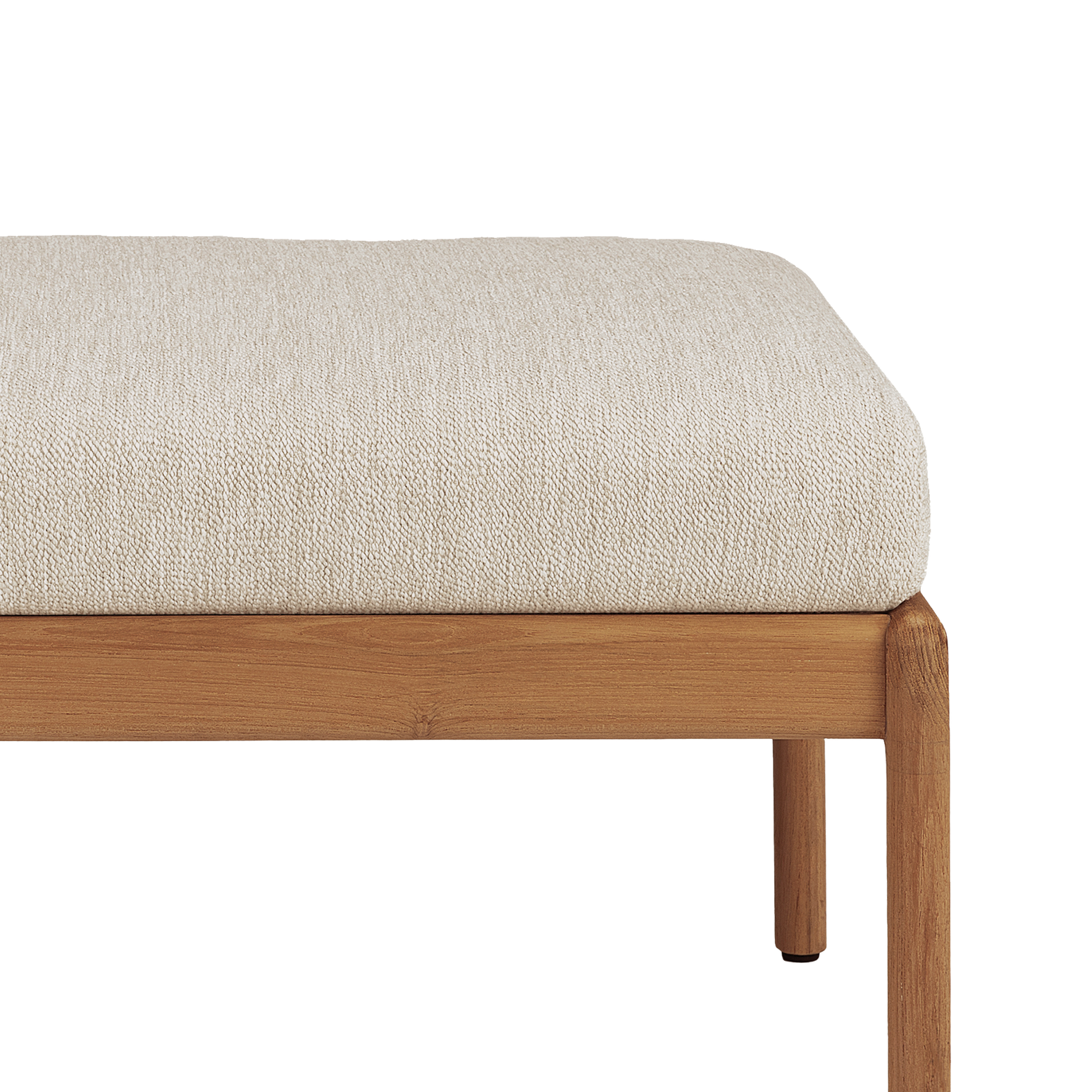 Puff Jack Outdoor Footstool fra Ethnicraft med pute i beige/Natural.