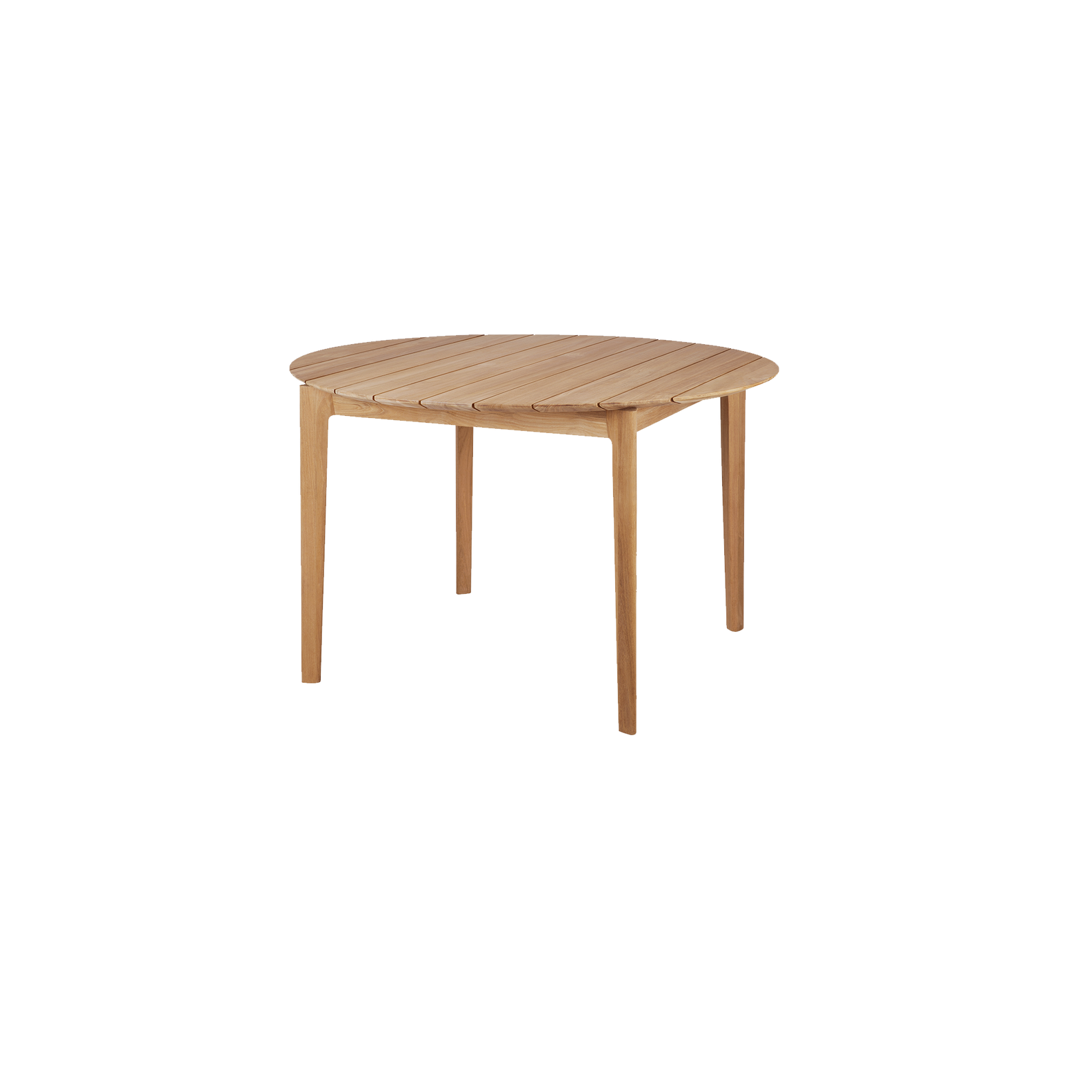 Det runde spisebordet Bok Outdoor Dining Table fra Ethnicraft er nydelig utført i teak, en hardfør tresort som patinerer vakkert over tid. 