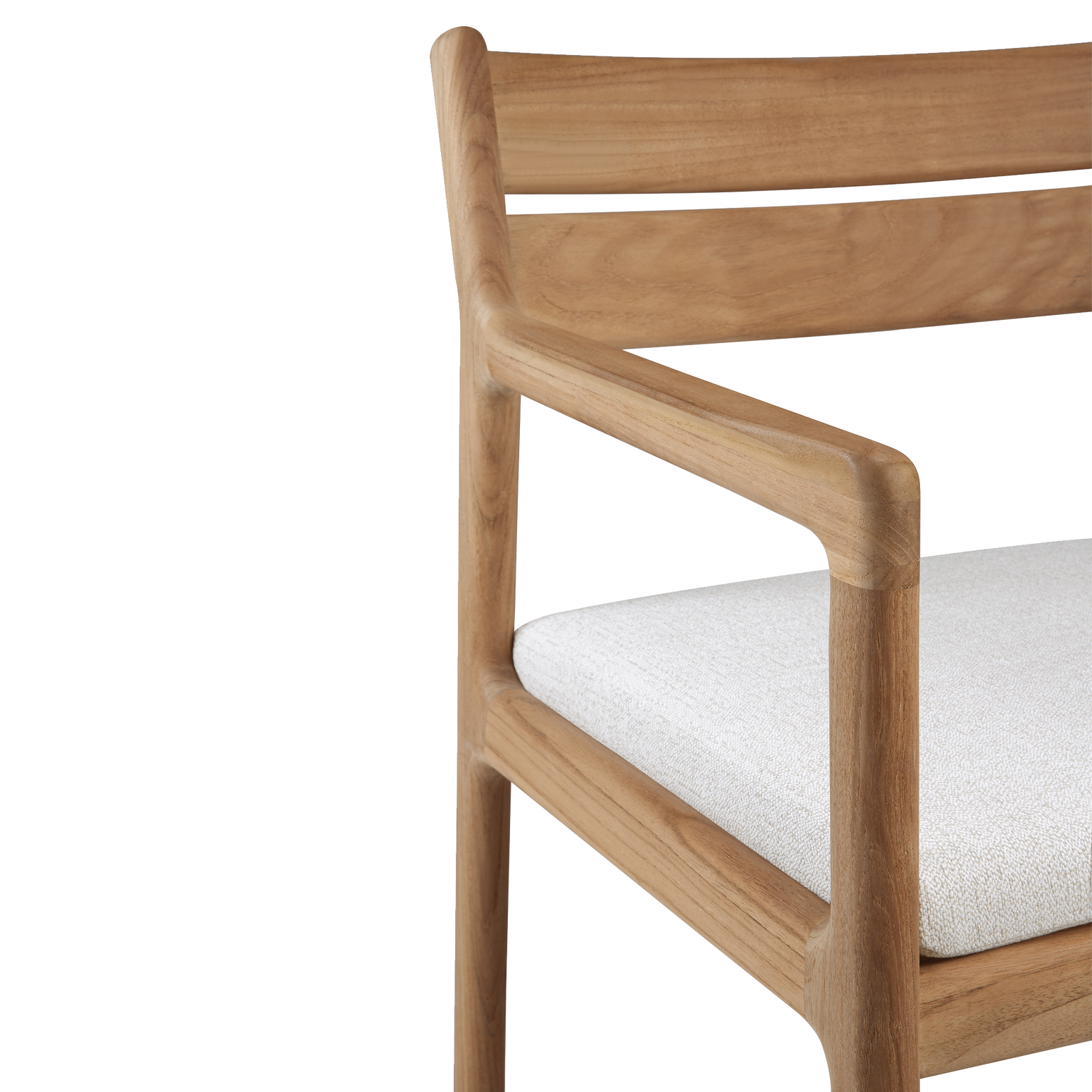 Spisestol Jack Outdoor Dining Chair med armlene med pute i Off White fra Ethnicraft.