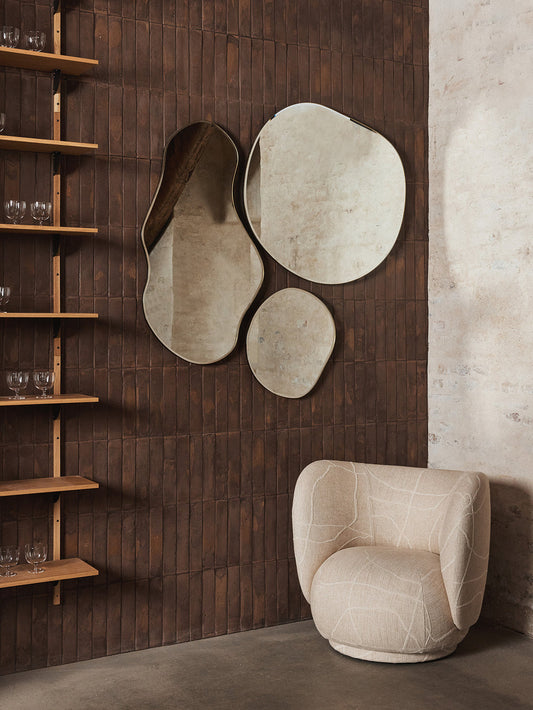 Speil Pond Mirror med messingkant fra Ferm Living (flere størrelser)