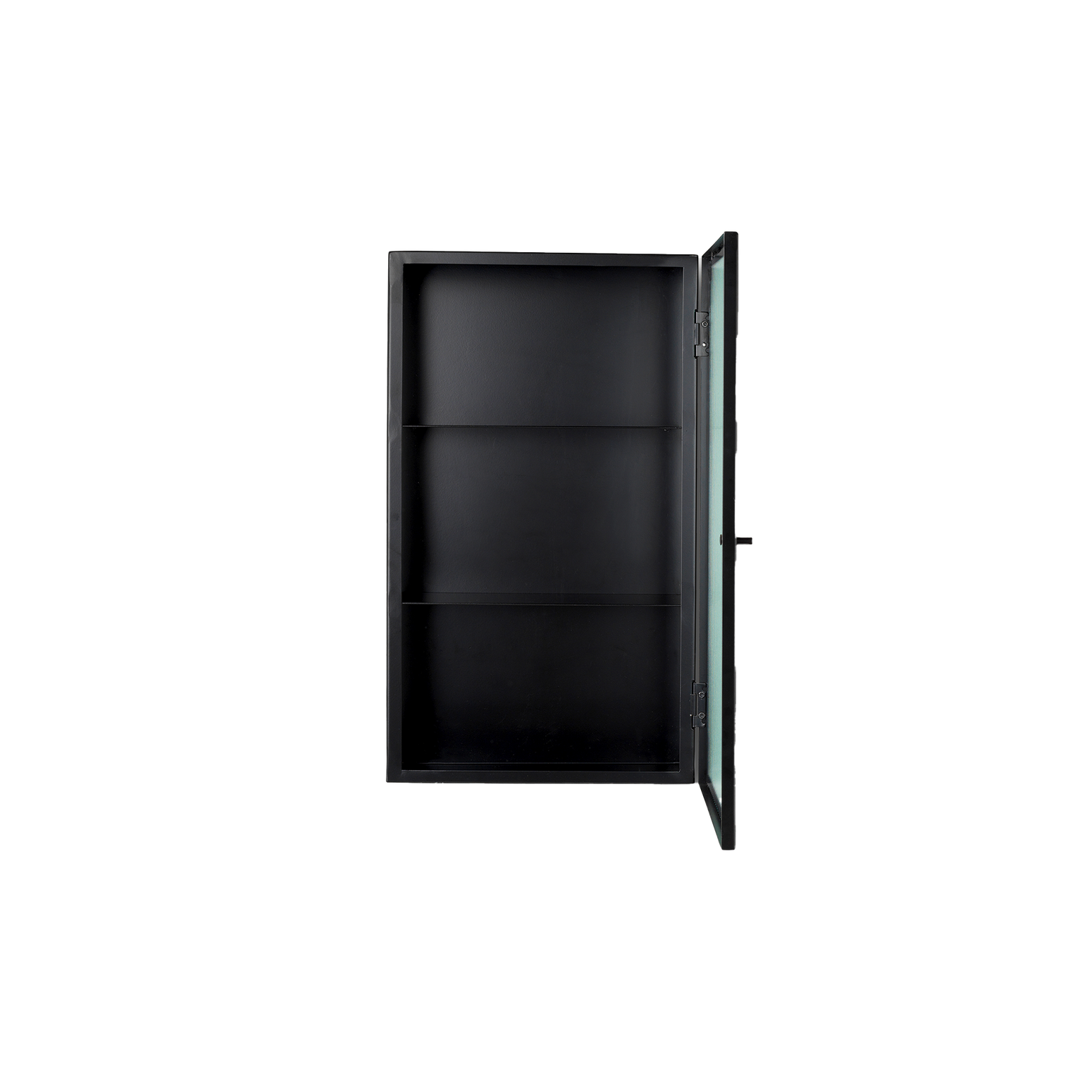 Veggskap Haze Wall Cabinet Rillet Glass fra Ferm Living i svart / Black.