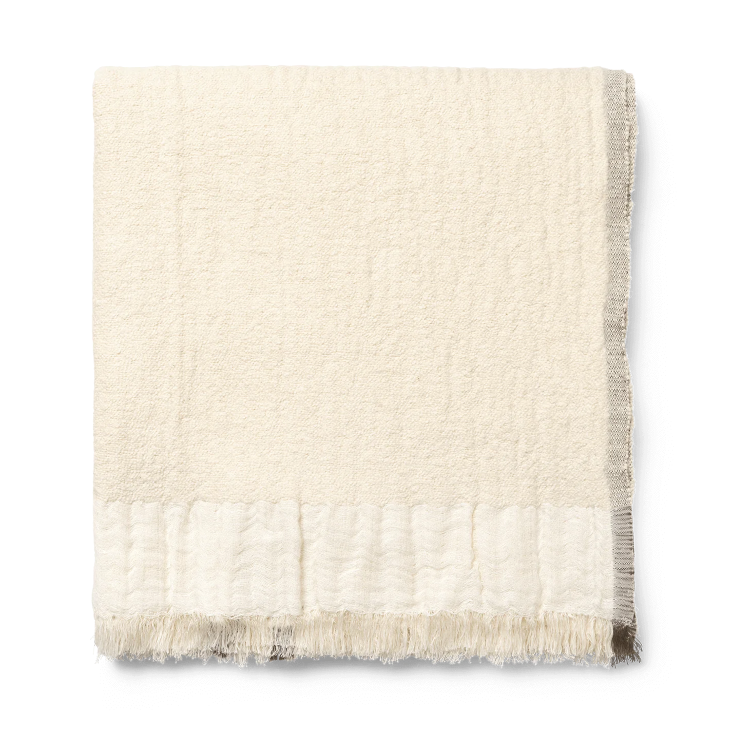 Pleddet Weaver Throw fra Ferm Living i fargen Off-white.