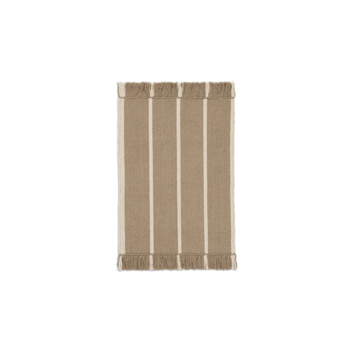 Dørmatte Calm Kelim Mat fra Ferm LIVING i fargen  Dark Sand/Off-White