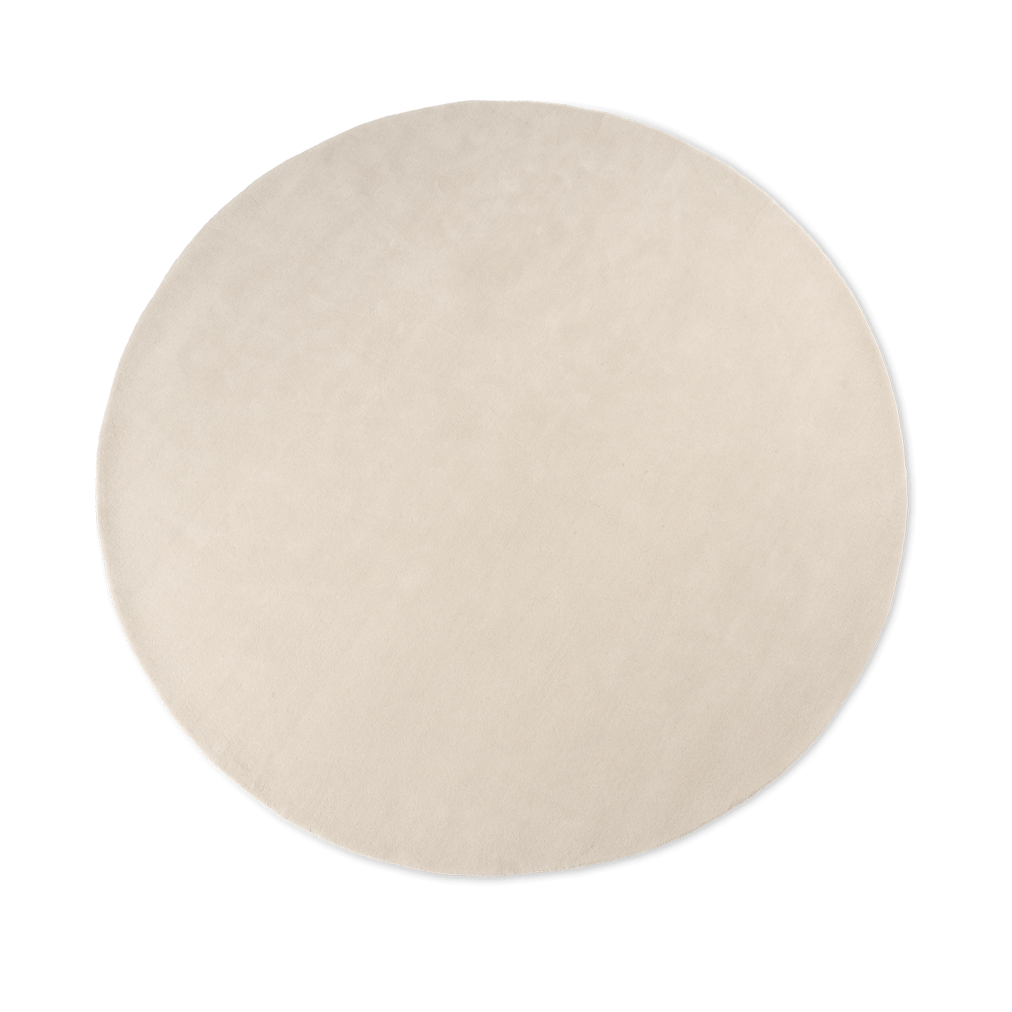 Teppe Stille Tufted Rug fra Ferm Living i fargen Off White i rund variant
